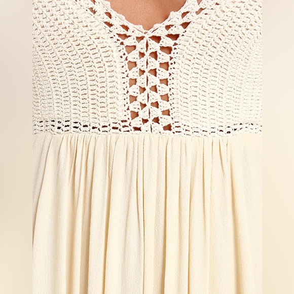 [S]Lulus Hippie Hippie Chic Cream Maxi Dress - Picture 4 of 10